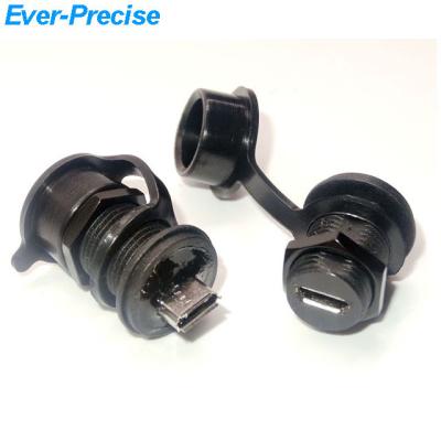 China Power M12-1.0mm USB Micro F to Female Panel Mount Waterproof Micro USB F Connection Connector to Female for sale