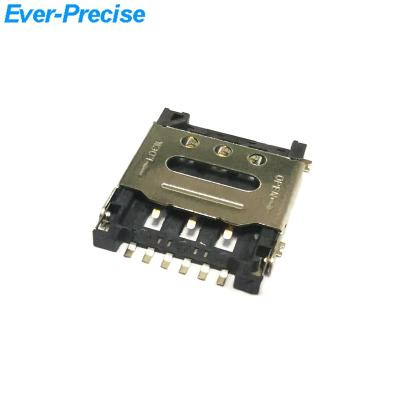 China Nano PCB Sim Card Connector 6 Pin 1.5H Hinge Type for sale