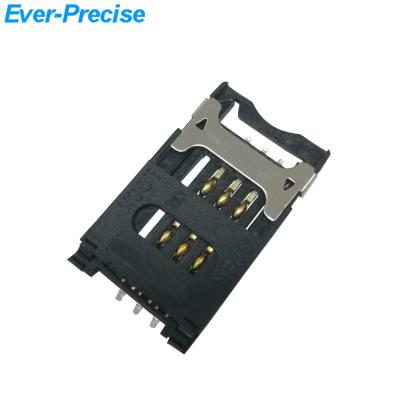 China PCB 6 pin sim card connector holder 6pins SIM Card with a metal lock clip for sale