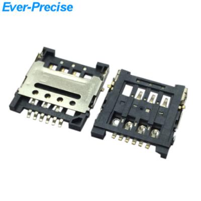 China PCB Sim Card Connector micro articulated 6pin H=1.8 for sale