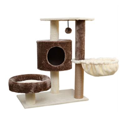 China Brown Viable Cat Jumping Platform Tower Beige 042 Climbing Pet Supplies Scratching Toy Wooden Cute Frame House Sisal Posts Scratcher for sale