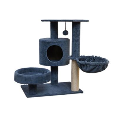 China Viable Blue Cat Jumping Platform Tower 042 Climbing Pet Supplies Scratching Posts Sisal Scratcher C Toy Wooden Cute Frame House for sale