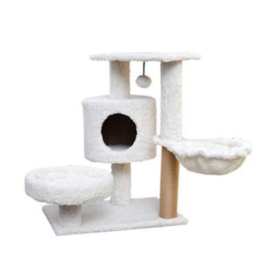 China Cat Jumping Platform Tower White Viable 042 Climbing Pet Supplies Scratching Posts Sisal Scratcher C Toy Wooden Cute Frame House for sale