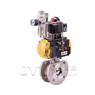 China ISO14001 dn25 General Flange UItra Pneumatic Slim Ball Valve for sale