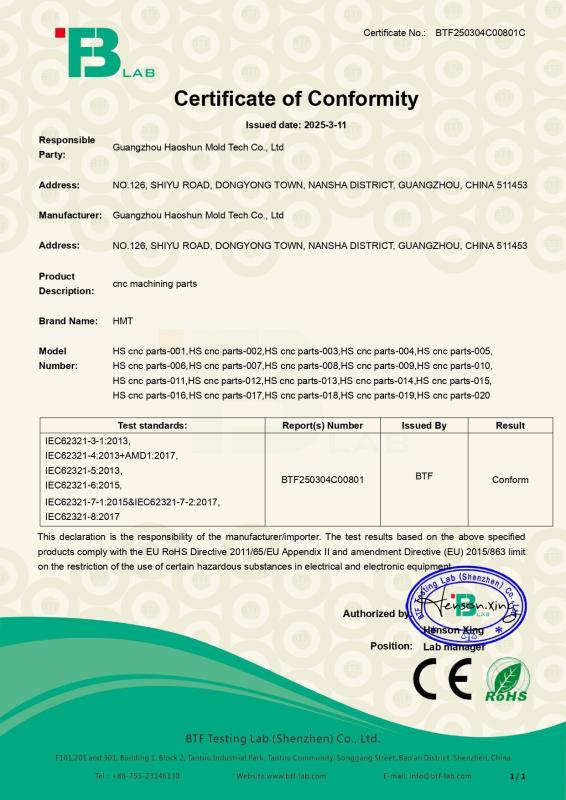  - Haoshun Mold Tech Co., Ltd.