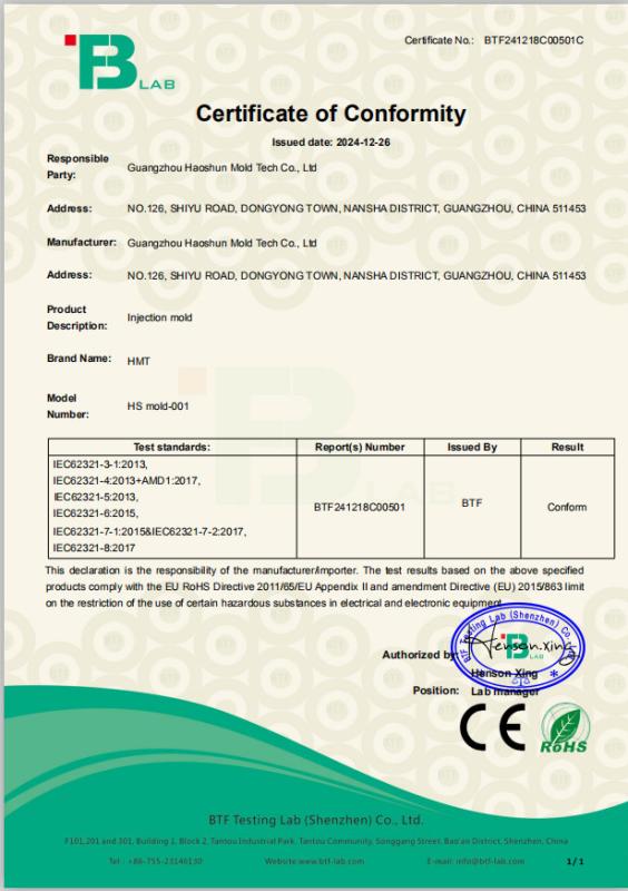  - Haoshun Mold Tech Co., Ltd.