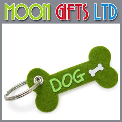 China Custom felt keychain dog toy keychain bone shape keychain for sale