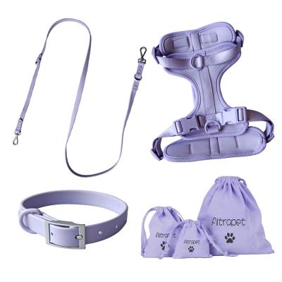 China Custom Viable Logo Pvc Pet Harness Security Safe Dog Harness With Leash for sale