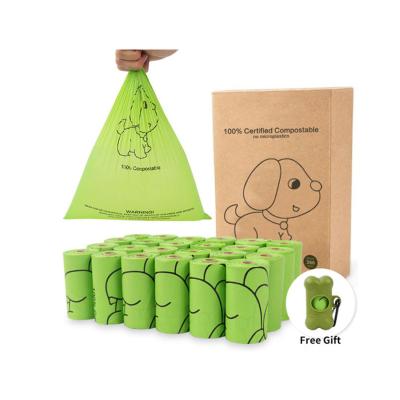 China Sustainable Eco Friendly Biodegradable Dog Pet Poop Waste Bag Cornstarch Holder Leash for sale