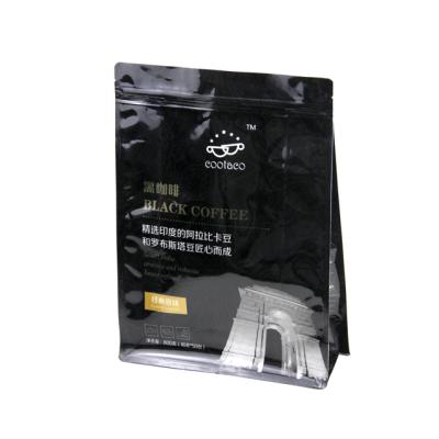 China High Quality Black Bottom Side Block Zipper 500g 1kg Malaysia Food Color Coffee Bean Gusseted Pouch Bags With Zipper And Window for sale