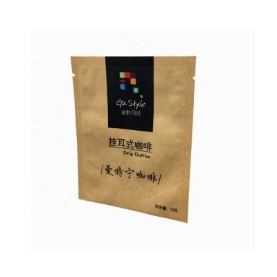 China Disposable Custom Quality Metalized Japan Small Drip Coffee Bag Ground Coffee Scrub Kraft Paper Packaging Bag for sale