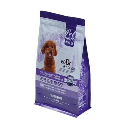 China Moisture Proof Barrier Foil Lined Laminated Food Packaging Backing Up Plasitc Flat Bottom Zipper Bag For Pet Food for sale