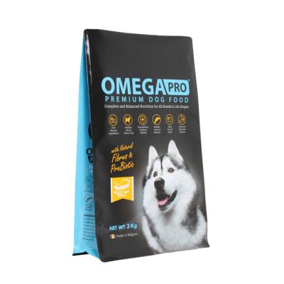 China Accept Moisture Proof Customized Aluminum Foil Flat Bottom Pouch Dog Feed Bag Heat Seal Food Packaging for sale