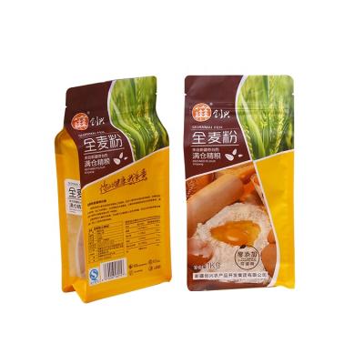 China Barrier Food Grade 5kg Wheat Flour Rice Tote Bag Plastic Laminated Heat Seal Bag Sided Gusset Bag With Window for sale