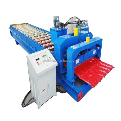 China Building Material Shops Good Quality Metal Glazed Tile Roll Forming Machine Step Roof Tile Roll Forming Machine for sale