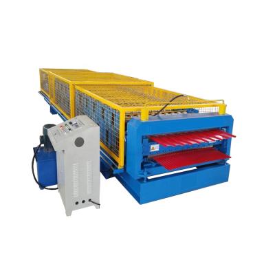 China Building Material Shops Metal Zinc Steel Sheet Double Deck Roll Forming Machine for sale