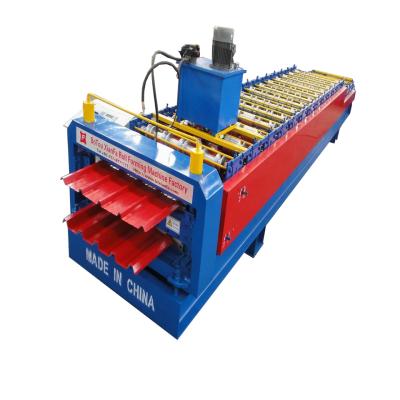 China Building Material Shops Double Deck Trapezoidal Panel Roll Forming Machine for sale