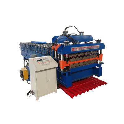 China Building Material Stores Glazed And Corrugated Double Deck Roll Forming Machine for sale