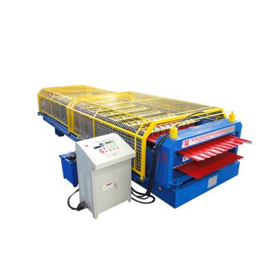 China Building Material Shops Colorful Roofing Tile Deck Double Roll Forming Machine for sale