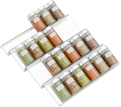 China Modern Acrylic Spice Jar Rack Organizer For Cabinet Drawer for sale