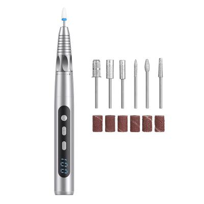 China Soft vibration & amazon hot sale 30000RPM manicure pedicure tool with cordless portable electric nail drill bit Efile nail file set quite for acrylic for sale