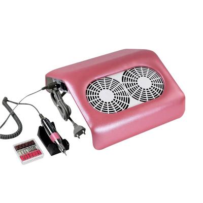 China Perfect for Nail Home Nail Salon Double Fan Powerful Vacuum Turbine Dust Extractor Dust Extractor Dust Suction Remover Machine For Poly Acrylic Gel Nail Polish for sale