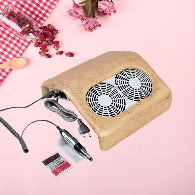 China Perfect for Home Nail Salon Low Noise 2 in 1 Double Fan Nail Dust Collector Vacuum Cleaner Manicure Tools with Nail Drill 20000RPM for Home Salon Use for sale