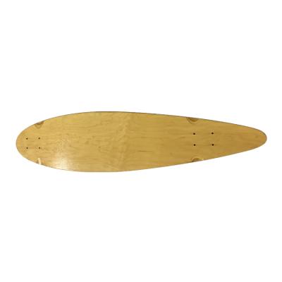 China Adult White Custom Classic Pintail Shape Longboard Decks Made Of Canadian Wood for sale