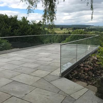 China Contemporary Modern Frameless Aluminum Glass Railing Deck Railing U Channel Balustrades Glass Railing Design for sale