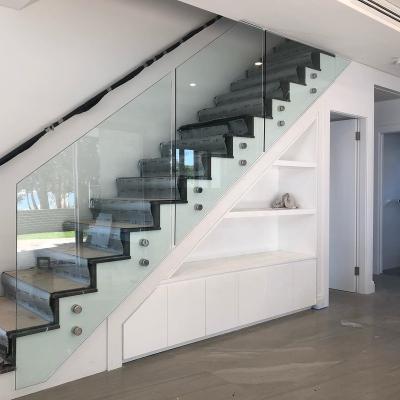 China Modern Glass Stair Railing System Standoff Frameless Glass Balustrade for sale