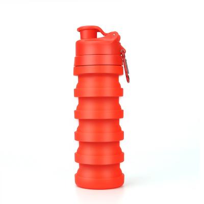 China Outdoor Sport Viable Silicone Collapsible Travel 500Ml Collapsible Water Bottle for sale