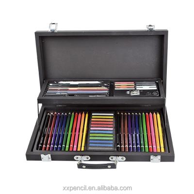 China 100% High Quality Eco-friendly Professional Multi Color Pencils Art Paint Colors 58PCS Wooden Box Sets For Kid for sale