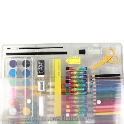 China 100% Eco-friendly Factory PP Art Marker Sets Pen Pencil Boxes Crayon Children's Art Set With Mix Palette for sale