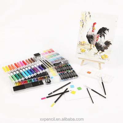 China 100% Eco-friendly Hot Selling Creative Art Boxes Set Plastic Palettes 113PCS PP Tilting Art Color Pencils Set for sale