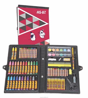 China 100% Cool Art Sets 87PCS Plastic Boxes Eco-friendly Pencil Color Marker Art Water Color Paint Set For Kids for sale