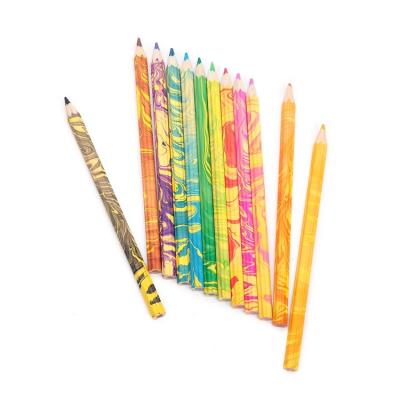 China 100% Eco-friendly Fashions Customize Logo Rainbow Drawing Color Pencils Set Kids School Stationery For Girls for sale