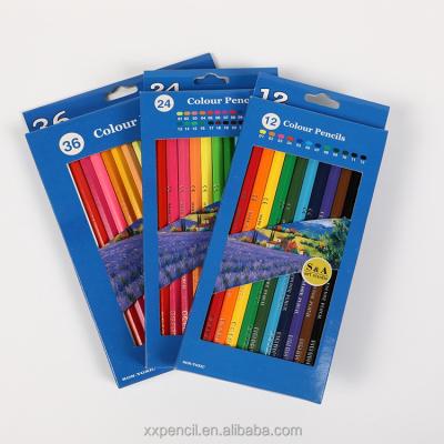 China 100% Eco-friendly Wholesale Art Painting Colored Pencil 12 Colors Pencil Drawing For Kids In Color Box for sale