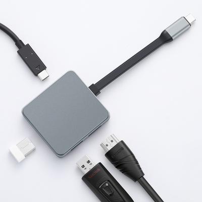 China Flexible Design Aluminum Alloy FPC Flat Wire 5 in 1 High Speed ​​USB C Hub USB 3.0 Hub USB Hub to HD-MI Light and Portable for sale