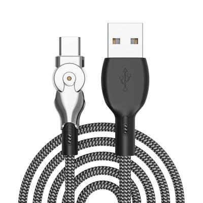 China 3 in 1 Nylon Braided Rope Media Player Power Bank 180 Degree Rotating Cable USB Fast Charging Data Cables Easy to Use for sale