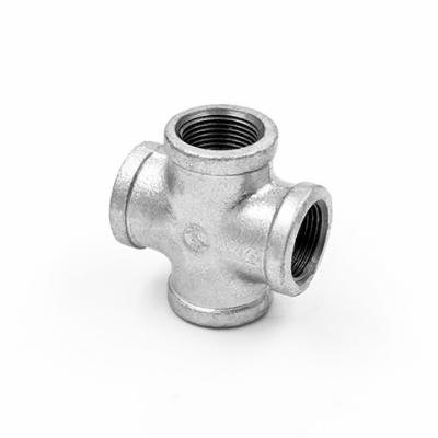 China Galvanized Cross 4 Way Pipe Connector Malleable Iron Pipe Fittings Cross Reducer / 180R Equal for sale