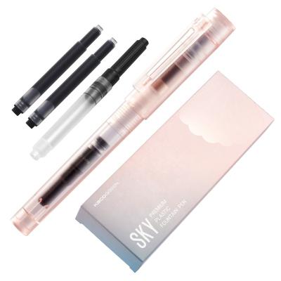 China Student KACO SKY II Fountain Pen, Pink Barrel, Extra Fine Nib with 2 Black Ink Cartridges and 1 Converter in PP Box for sale