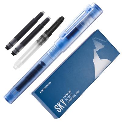 China Student KACO SKY II Fountain Pen, Blue Color, Extra Fine Nib with 2 Black Ink Cartridges and 1 Converter in PP Box for sale