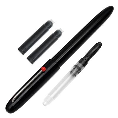 China Student KACO RETRO Fountain Pen, Extra Fine Nib with 2 Black Ink Cartridges and 1 Converter in Gift Box Set, Black Color for sale