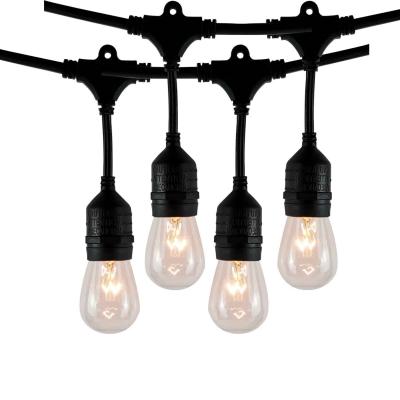 China Connect Butt HQ 12LT Vintage S14 24FT Patio String Light Outdoor Festival Decoration Drop Led Outdoor Christmas Spring Garden String Lights for sale