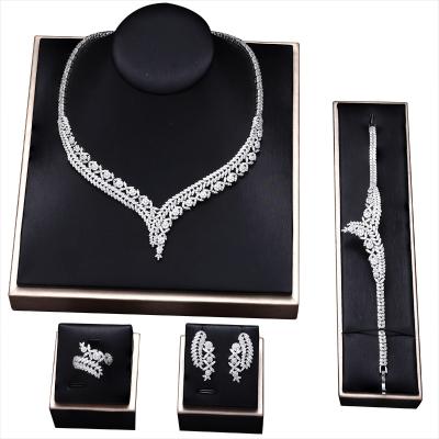 China Wholesale Huge Romantic Turkish Gold Plated Zircon Jewelry African Jewelry Set Wedding D.C.A. for sale