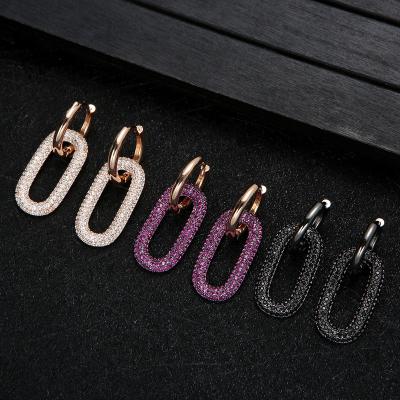 China European and American famous geometric earrings jewelry CLASSIC exquisite lock diamond inlaid party jewelry accessories for sale