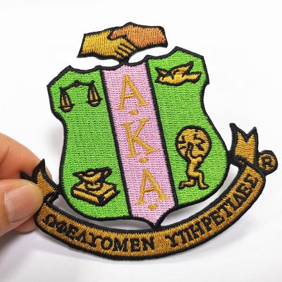 China Viable Badge Embroidered Iron On Custom Patches Twill Letter Badge Patch for sale