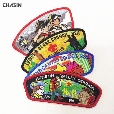 China Sustainable Cheap Custom Scout Embroidery Badge , Badge OEM Patches Embroidered for sale