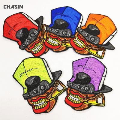 China Viable Fashion Design Clown Logo Embroidered Applique Patches With Iron On Backing for sale