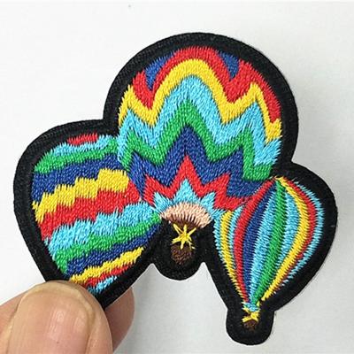 China Viable Custom Embroidered Your DIY Iron On Patch Set , Iron On Embroidery Hot Air Balloon Applique for sale